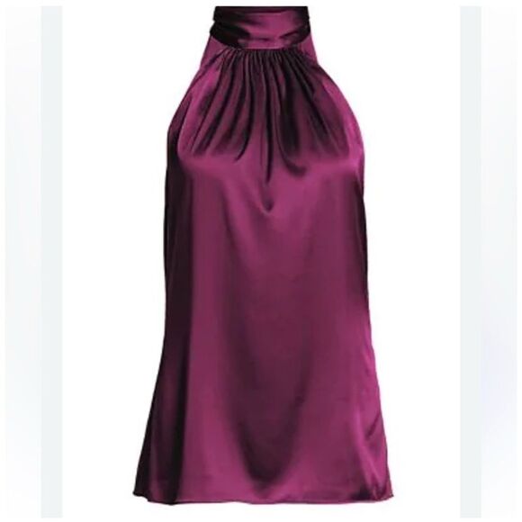 Ramy Brook Lori Silk High Neck Tank Top‎ Women’s Size Large - Picture 2 of 10